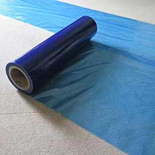 Rollo de película transparente de protección de alfombra, resistente a perforaciones temporales, a prueba de polvo, azul